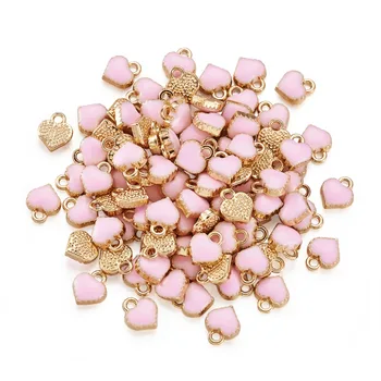 

100pc/set Heart/Clock/Carrot Alloy Enamel Charms For DIY Jewelry Making Necklace Bracelet Pendants Accessories Mixed colors