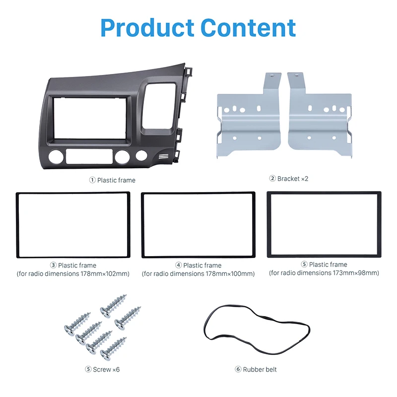 Seicane 178*102 мм 2 Дин радио кадров фасции отделка рамка для Honda Civic РЖС Авто Стерео адаптер в тире Mount Kit