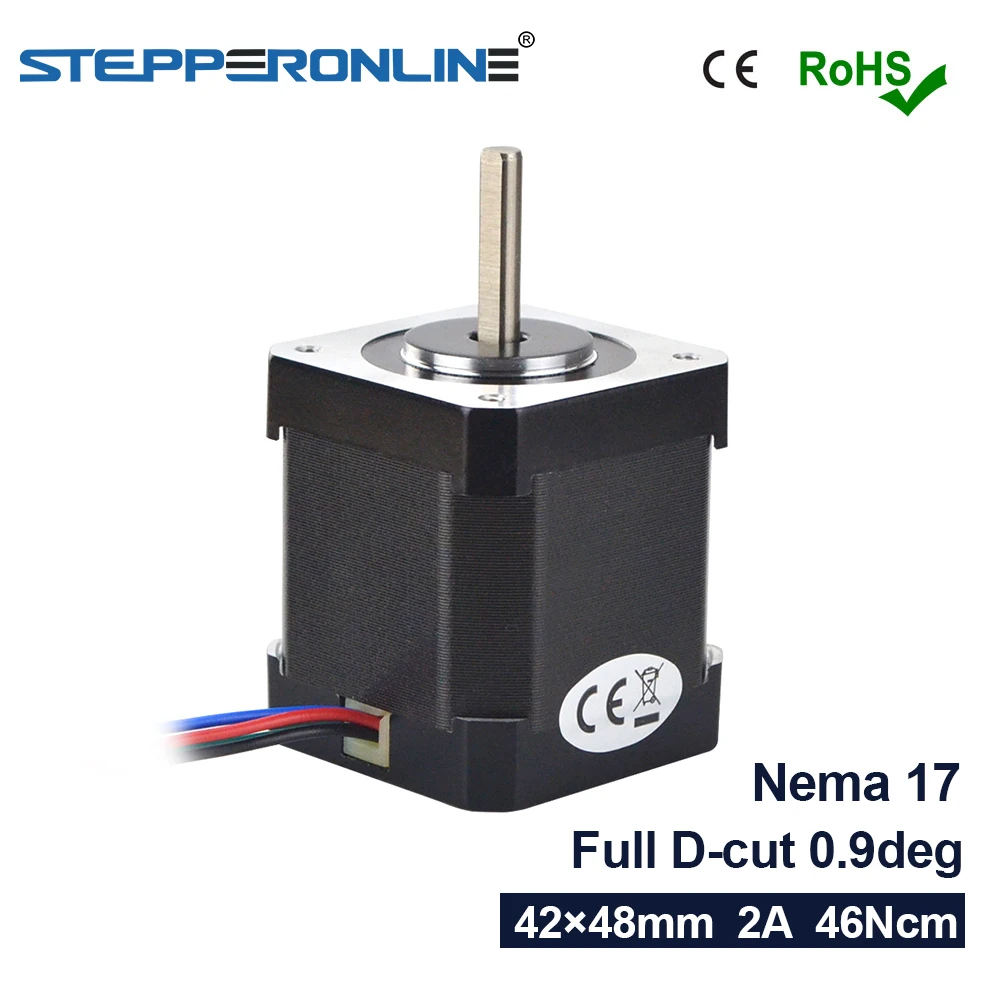 Nema17 шаговый двигатель 0.9deg Нема 17(Национальная ассоциация владельцев электротехнических предприятий) шаговый двигатель 48 мм 42 двигатель полный D-cut вал 46Ncm 2A 4-свинец для станка с ЧПУ 3D-принтеры