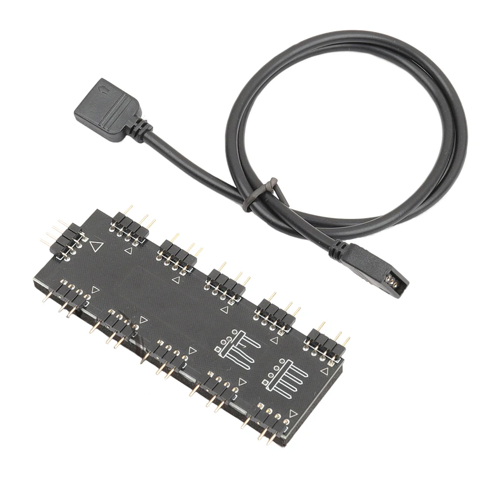 

Universal 1 to 10 RGB Fan Hub Controller 4Pin 5V 12V for Computer Motherboard