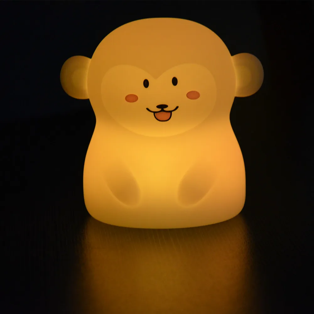 SuperNight Cute Cartoon Monkey LED Night Light Touch Sensor 9 Colors Silicone Kids Children Baby Bedroom Bedside Table Lamp Gift (6)