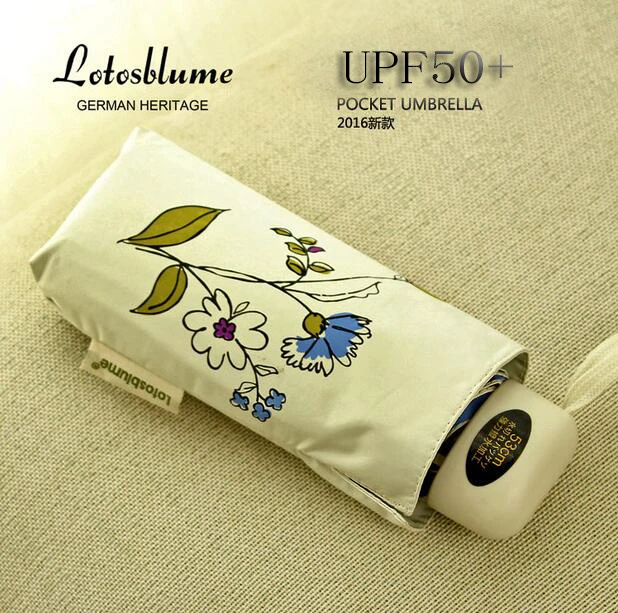 

Super Mini Light Five-folding Umbrella Sunny and Rainy UPF50+ Top Quality Flower Umbrellas 53CM 6K