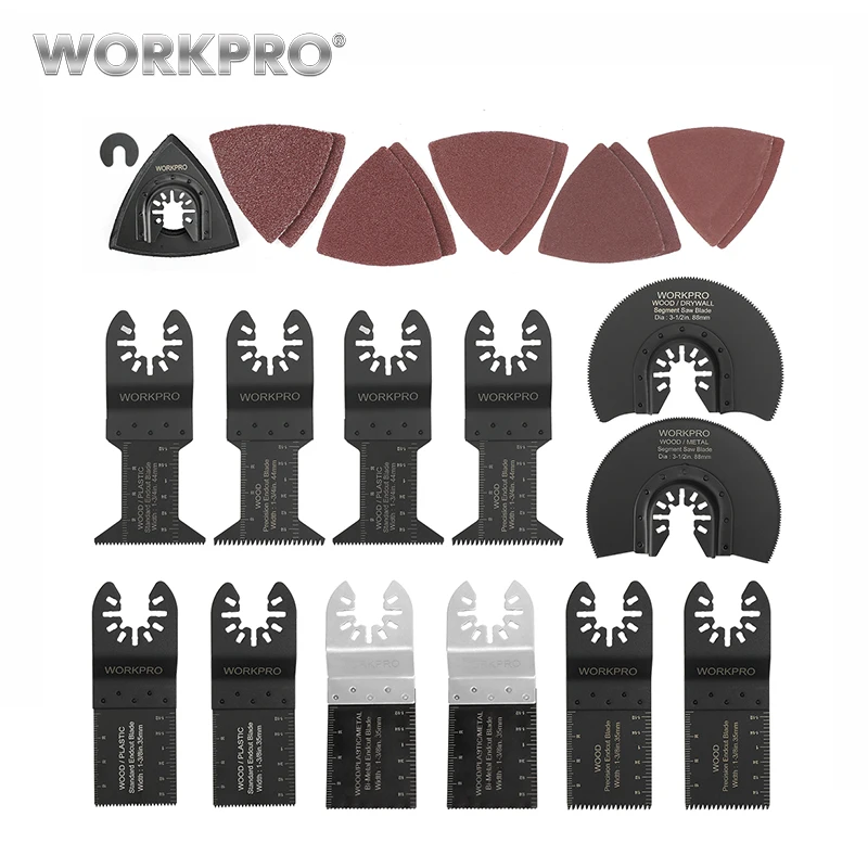 Online WORKPRO 23PC Oscillante Seghe Lama per Utensili Dremel Bosch In acciaio Al Carbonio A Sgancio Rapido Seghe Lame Carta Vetrata