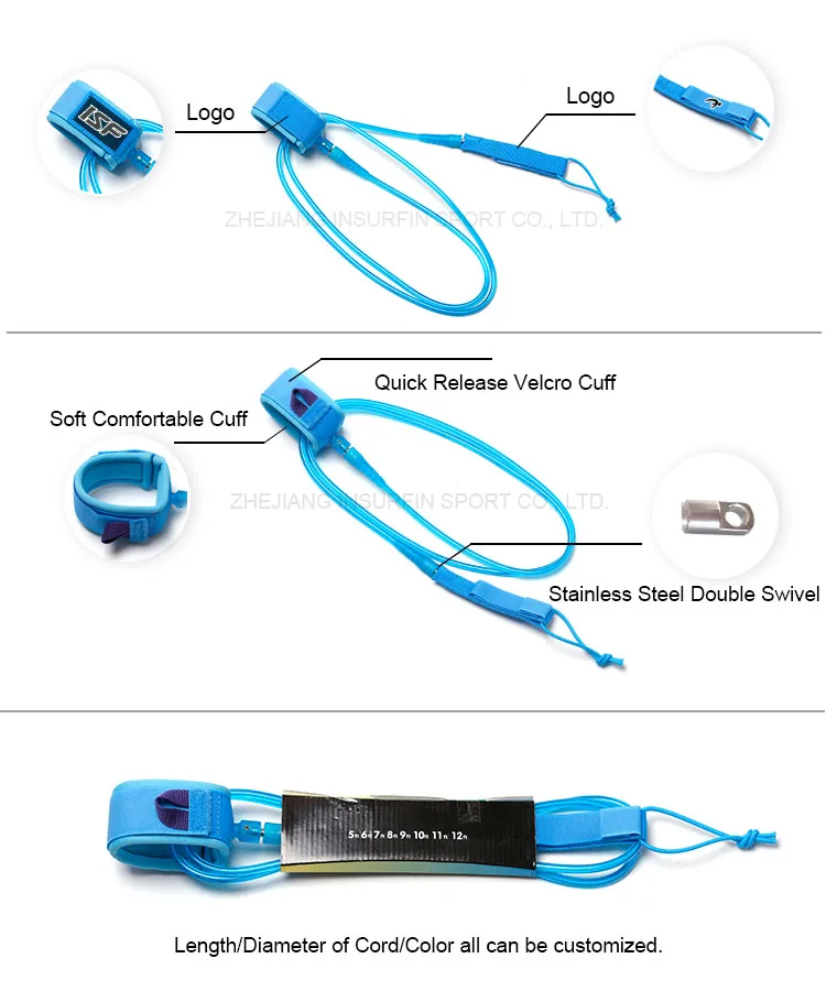 surfboard leash detailed