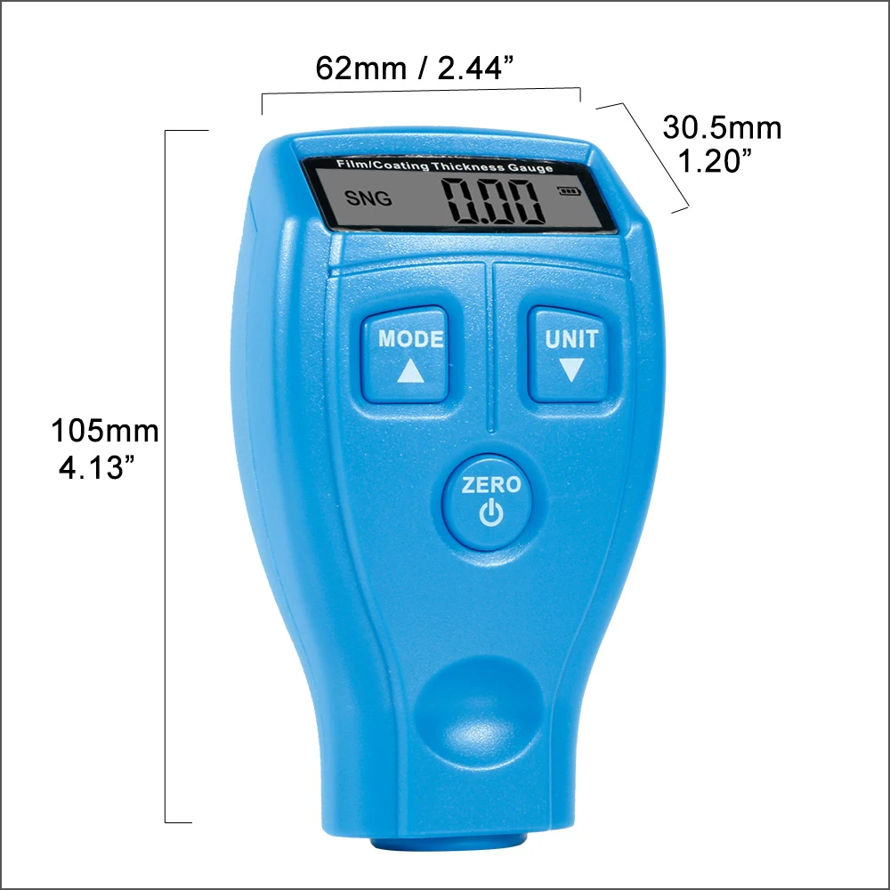 RZ Thickness Gauges Paint Coating Thickness Gauge Digital Car Gauge Tester With Backlight Mini Film