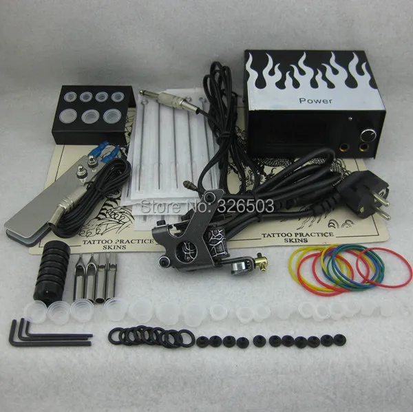 

One Tattoo Machine Digital Power Needles Tips Beginner Kit Set Supply NTKS117