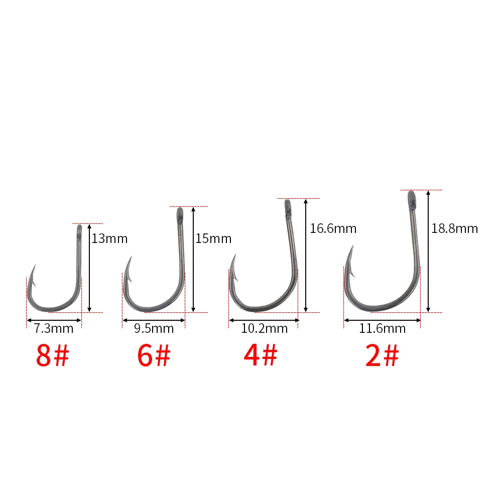 100 шт. высокоуглеродистое тефлоновое покрытие из нержавеющей стали колючие Крючки Карп набор рыболовных крючков в розничной оригинальной коробке 8001