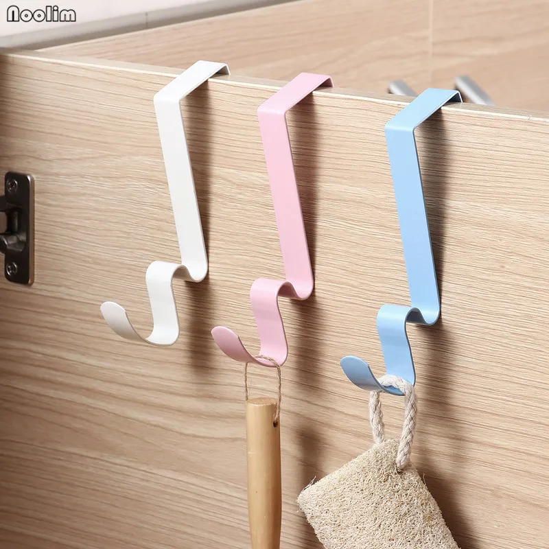

1pc Door Back Hook Cabinet Creative Iron Single Hook Clothes Coat Hat S-shaped Rack Kitchen Towel Storage Holders Home Organizer