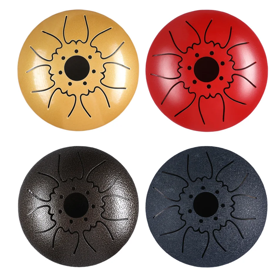 Comprar Tambor de lengua de 5 pulgadas Mini tambor de lengua de acero de 7 tonos C tambor de mano clave con mazo de tambor llevar bolsa instrumento de percusión