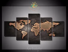 

5 Pieces/set World Map Modern Wall Art For Wall Decor Home Decoration Picture Paint on Canvas Prints Painting for Living Room