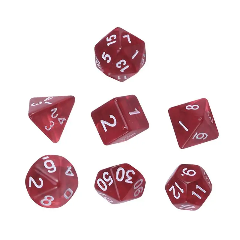 1 Set 20 Sided Game Dice D20 Polyhedral Dice for Dungeons and Dragons Table Games(Colorful - Цвет: Красный