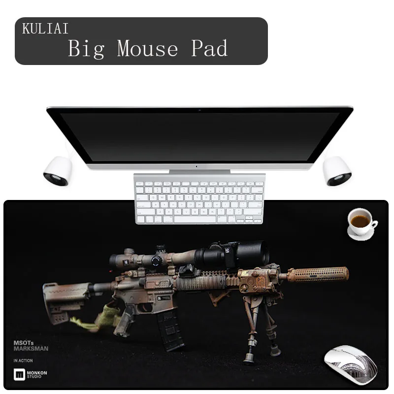 XGZ Personality High Gun Gaming Rubber Black Precision Seaming Game Mouse Pad Player Laptop Mouse Pads 400X900X4MM for Cs Go