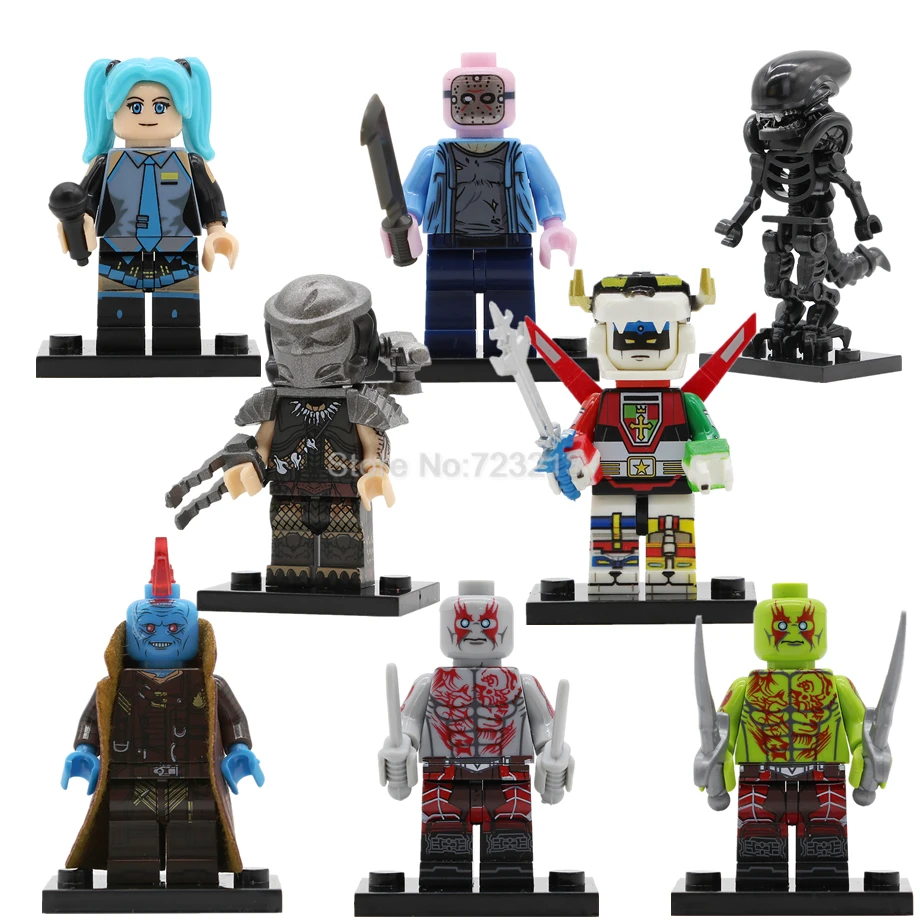 

Single Sale Movie Voltron Predator Legoingly Figure Jason Voorhees Yondu Hatsune Miku Alien Set Building Blocks kits Brick Toys