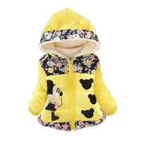 Зимняя куртка для девочек; теплая детская одежда; пальто для девочек с рисунком Минни; Милая Одежда для маленьких девочек; одежда для детей
