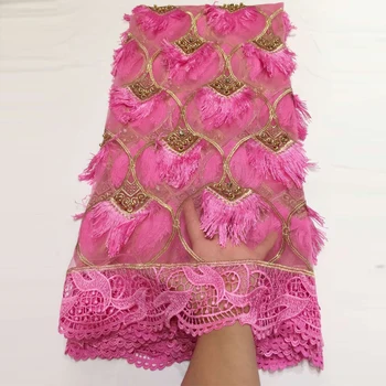 

Afrikaanse Kralen 3D Tulle Lace Stof 2019 Afrikaanse Franse Kant Stof Hoge Kwaliteit Nigeriaanse Borduurwerk Tulle Stuur gratis