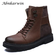 Брендовые мужские ботинки Martens, кожаная зимняя теплая обувь, мотоциклетные мужские ботильоны, doc martins, осенние мужские оксфорды