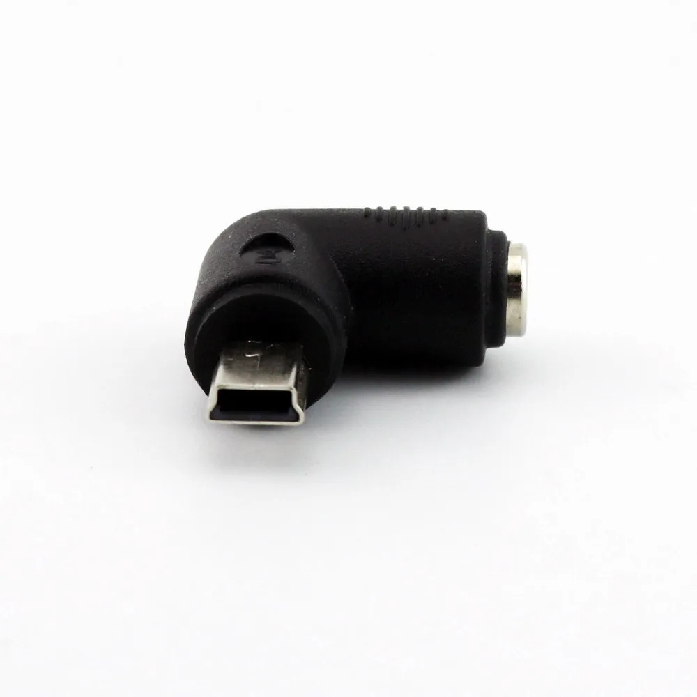 10 шт. DC 5,5x2,1 мм Женский к Mini USB B 5 булавки штекер 90 градусов правый угол питание разъем адаптера