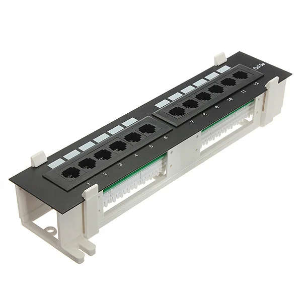 Мини Патч панель RJ45 12 портов CAT5E сетевое настенное крепление для стойки кронштейн