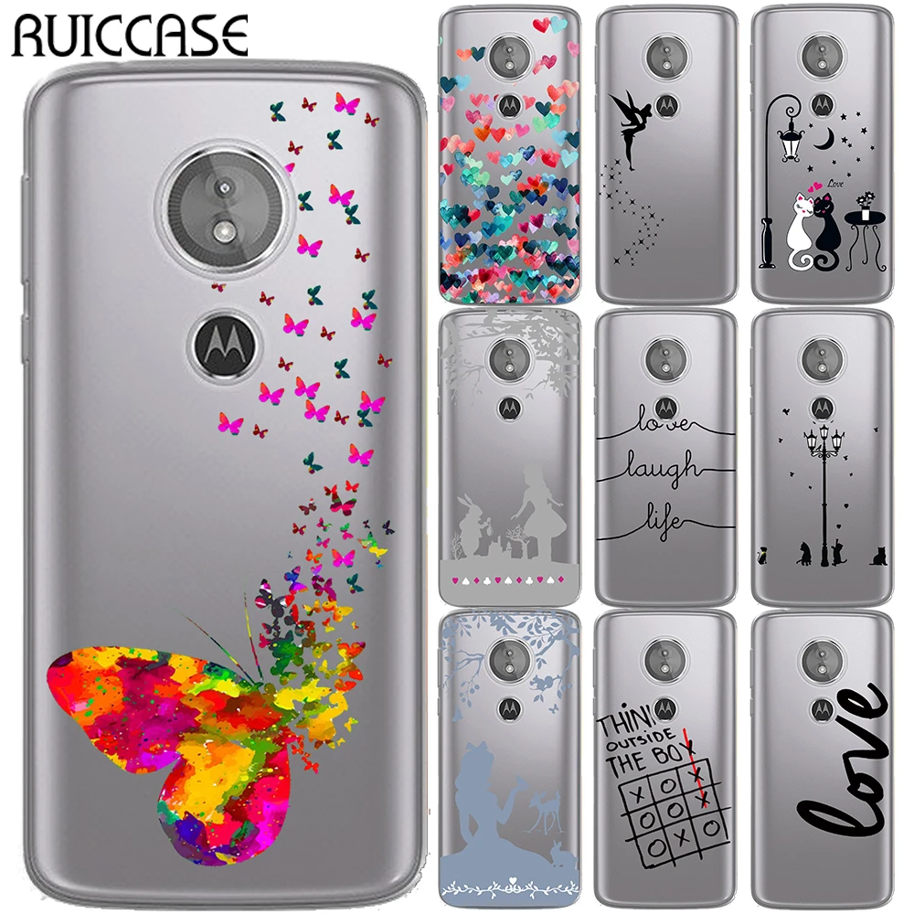 

Love Laugh Life Soft TPU Case For Coque Motorola Moto E5 Butterfly Tinker Bell Deer Phone Cover For Motorola Moto G6 Play