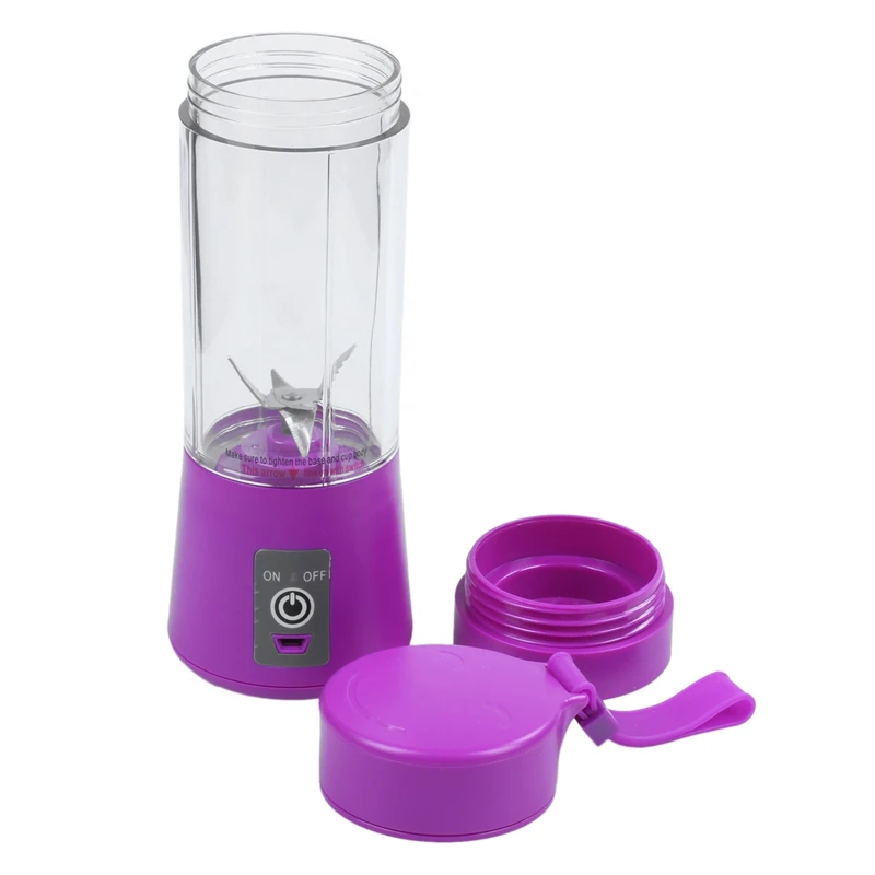 

HOT!USB Juicer Cup, Mobile Juice Mixer, Household Fruit Mixer - Six Blades, 400ml Fruit Blending Machine with USB Charger Cabl