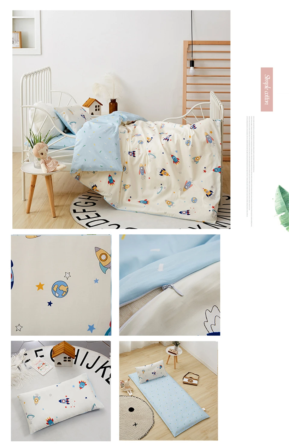 Liv-Esthete, новинка, хлопок, милый детский синий комплект постельного белья с рисунком ананаса, пододеяльник, наволочка, постельное белье для мамы и ребенка, 3 шт