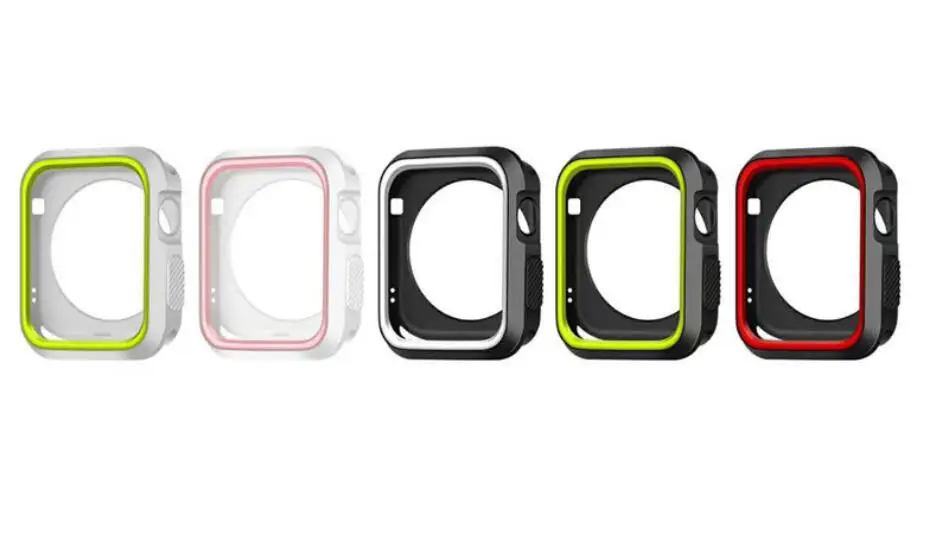 silicone cover for apple watch case 42mm 38mm 40mm 44mm sport band full frame rubber soft cover for iwatch 4/3/2/1 back case