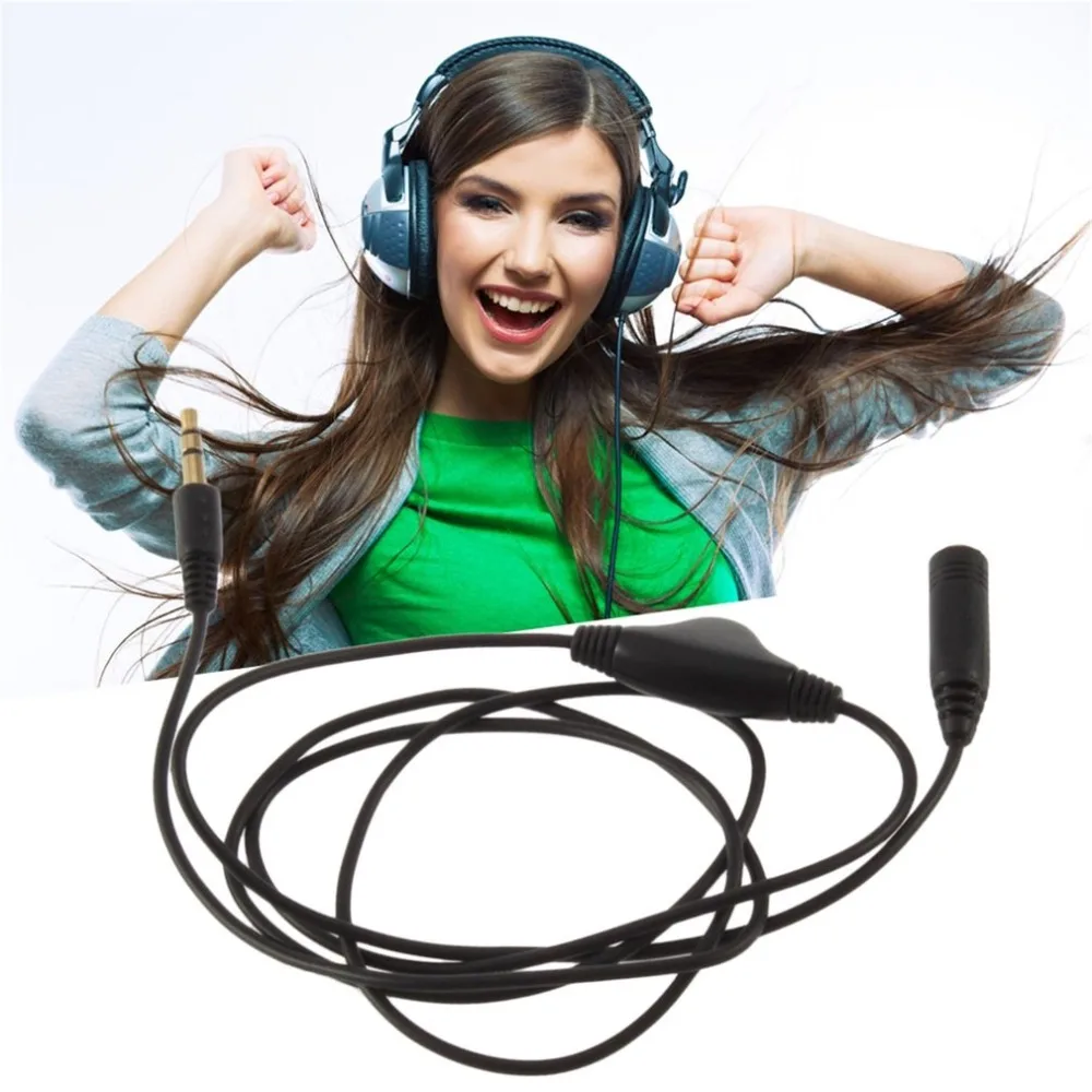 

3.5mm M/F 1M Stereo Headphone Audio Extension Cord Cable with Volume Control for Stereo Headphones Speakers Microphones