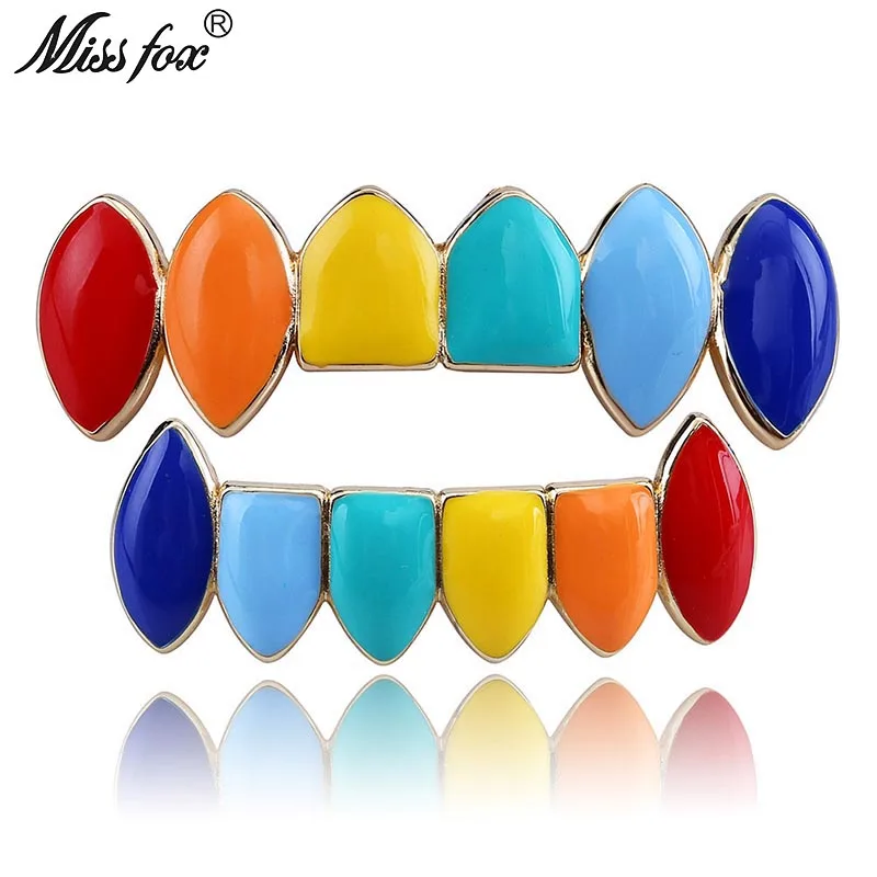 Реппер Missfox Grillz в стиле хип хоп хит продаж персональные хипстеры грили с зубами 18