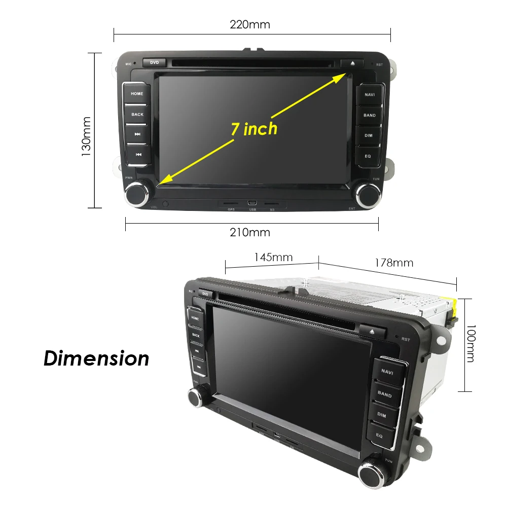 Flash Deal 7 inch 2 din Car DVD GPS radio player for Volkswagen VW golf 5 touran passat B6 B7 Lavida polo tiguan Skoda with GPS card 21