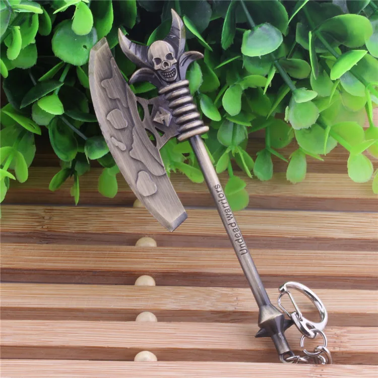 

Free Shipping League of Legends Game LOL The Undead Juggernaut Sion Keychains Weapon Model Key ring Bronze Keyholder