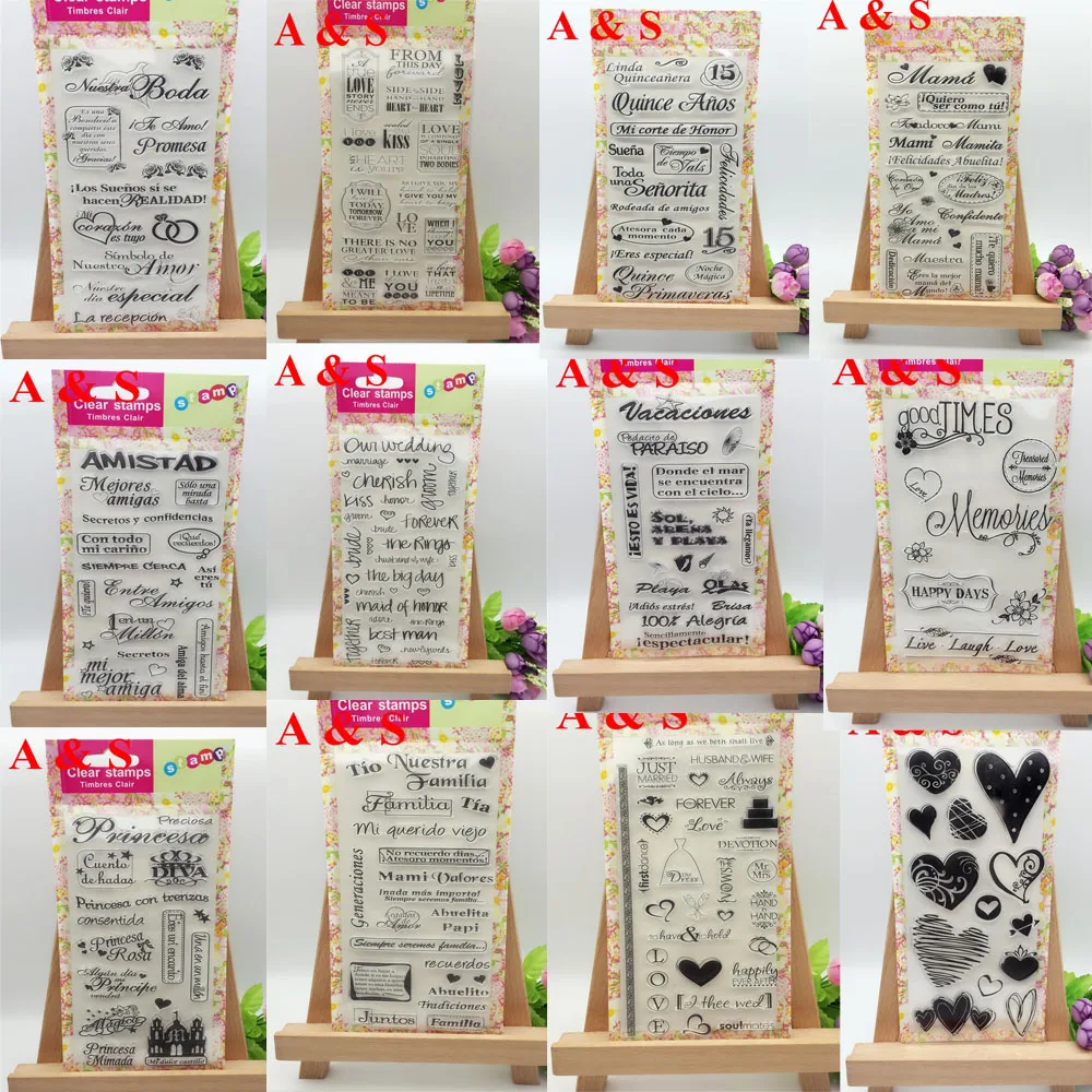 

12 Different Letter Transparent Silicone Stamp/Seal for DIY scrapbooking/photo album Decorative clear stamp