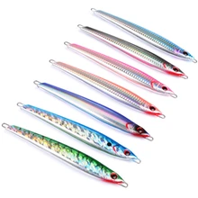 1pcs Large Metal 17cm 230g Long Fishing Jigs Slow Shake Metal Jig Fishing Lure Iron Plate Long Shot Laser Baits Boat Jig banana boat 230g