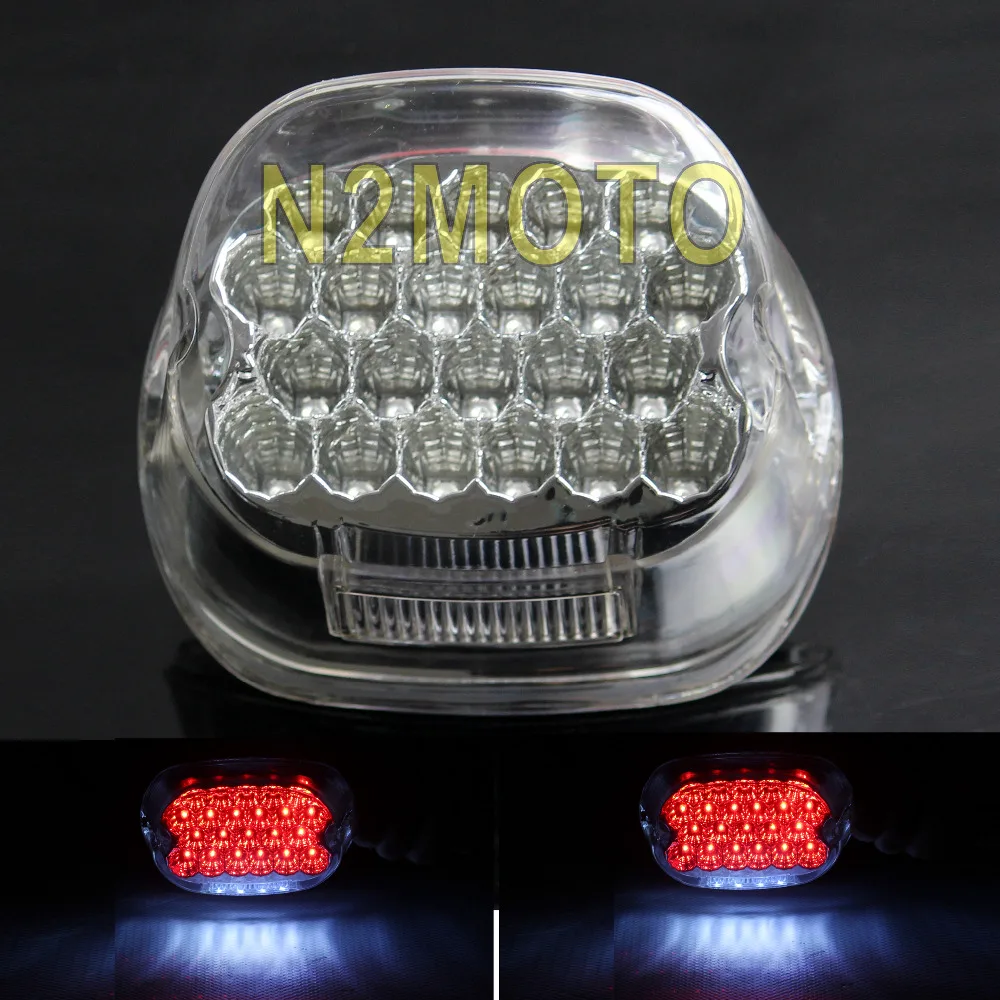 Clear LED Tail Brake Light Motorcycles Taillights for harley Dyan
