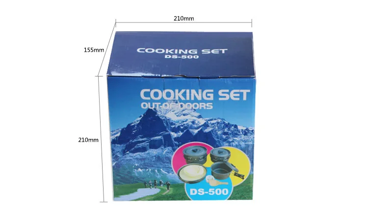 4-5 personas de vajilla de cocina al aire libre conjunto de utensilios de cocina de vajilla no-stick ollas pan juego de picnic senderismo utensilio