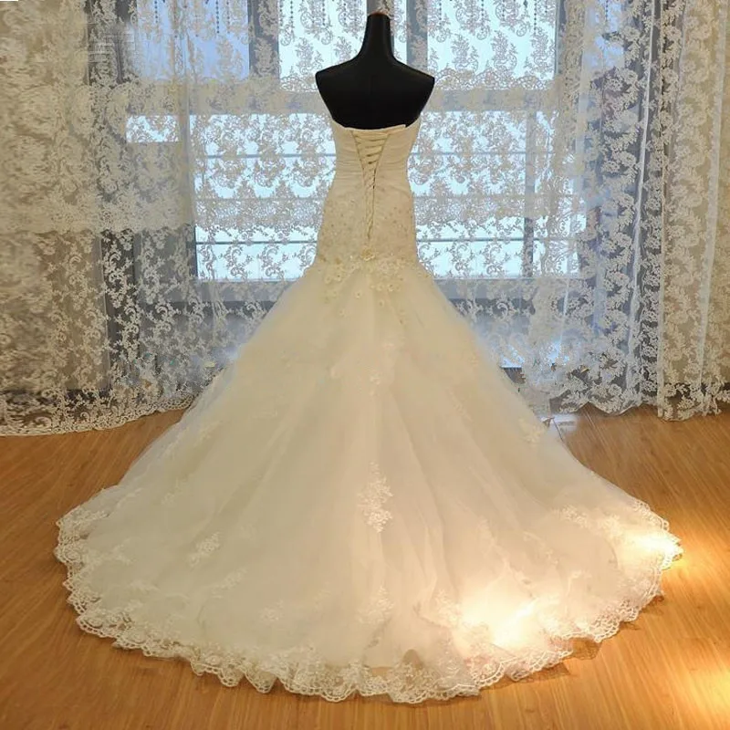 Luxury Wedding Dress with Sequined Sweetheart Vestido de noiva Court Train Robe de mariage Mermaid Wedding Gowns