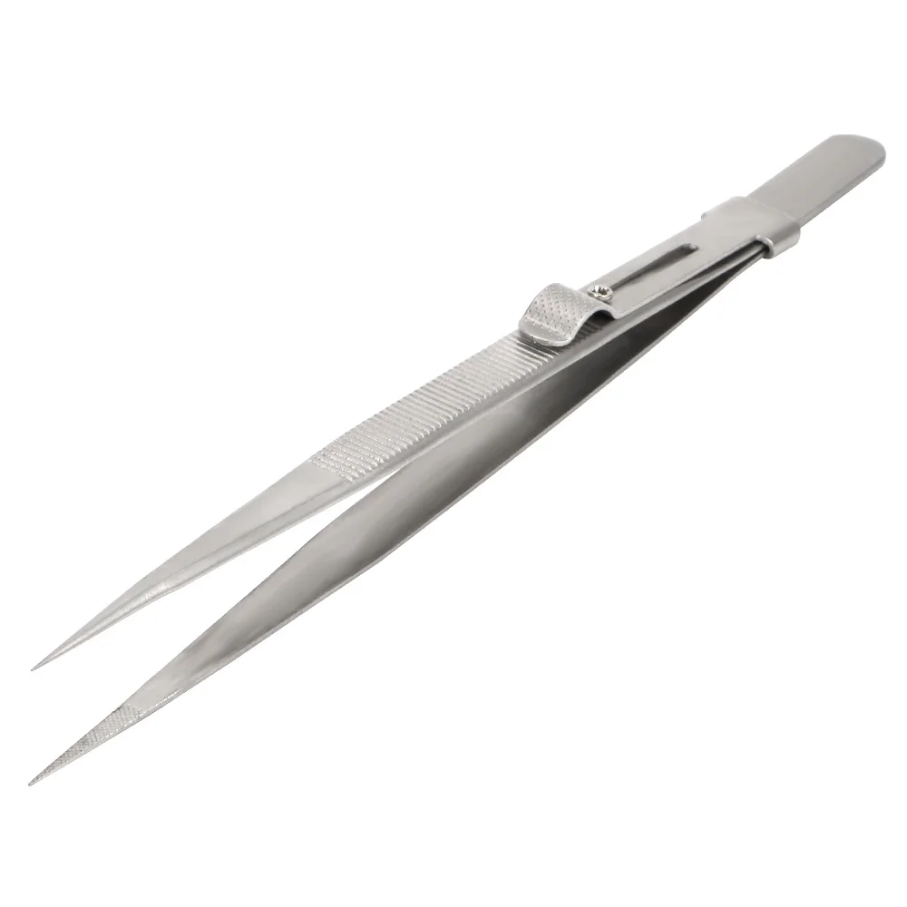NICEYARD Anti Static 165mm Adjustable Slide Lock Tweezer Precision for Jewelry Electronic Components Holding Tightly Repair Tool
