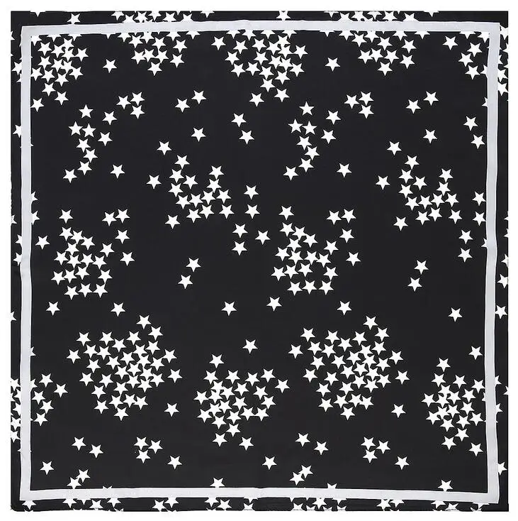 

yishine 60x60cm Women Multifunction Polyester Silk Scarf Star Printed Satin Small Square Wraps Scarves Shawl