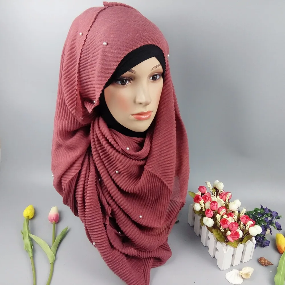 A25 20 штук высокое качество гофрированные жемчужные накидка из вискозы Платки женские шарфы длинный шарф 10 шт./лот