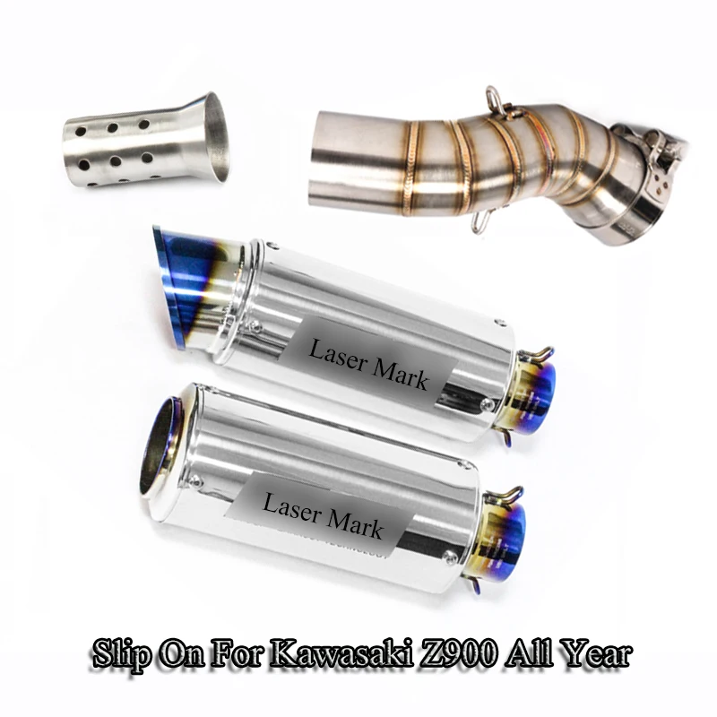 

51mm Motorcycle Exhaust Escape Modified With Laser Middle connection Link Pipe With DB Killer Slip on For Kawasaki Z900 Dirtbike