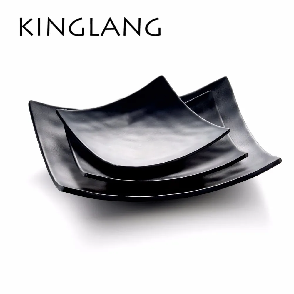 

1pc Melamine Kitchen plate square shape dinner plate for BBQ