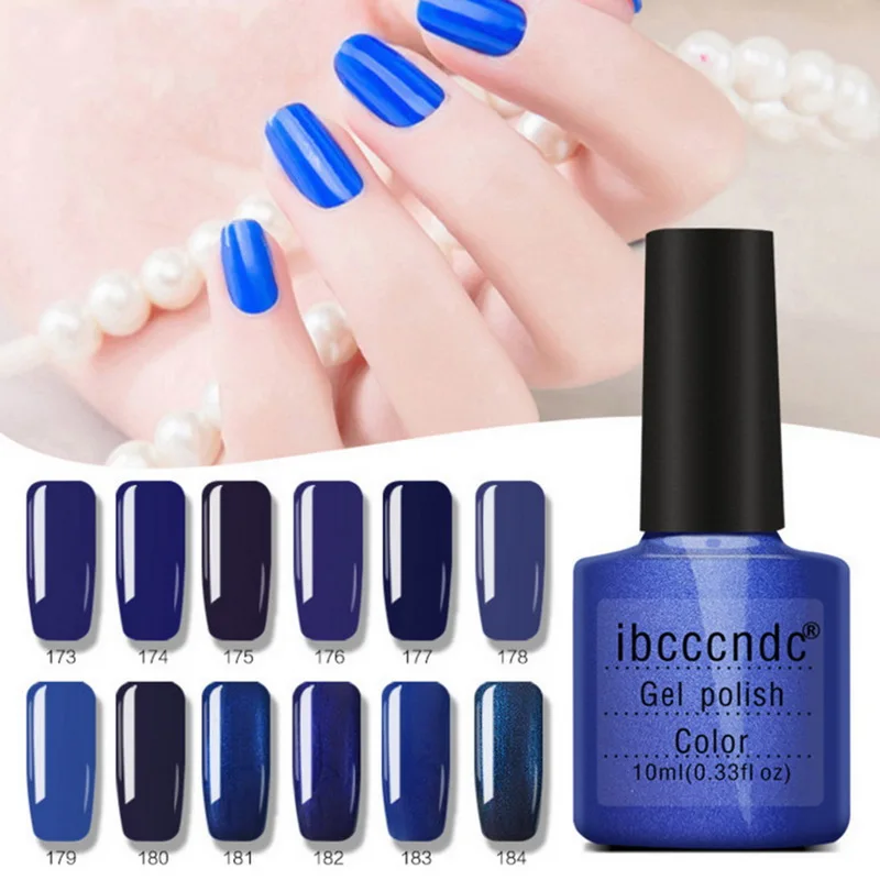 

Ibcccndc Brand Deep Blue Series Long Lasting Uv Gel Polish Nails Art Manicure Soak Off Varnish Beauty Women Design 12 Colors