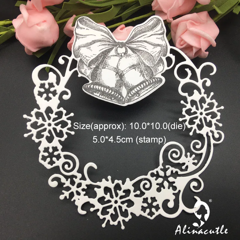 

CLEAR STAMPS Cut Die Snowflakes bow Wreath Scrapbook Handmade Card Album Paper Craft Rubber Roller Transparent Silicon Stamp