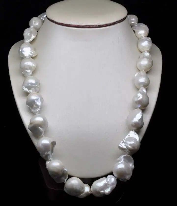 

Hot sell Noble- SHIPPING>>>@@ AS1195 Huge Size 15-20MM Natural Shape Pearl Necklace