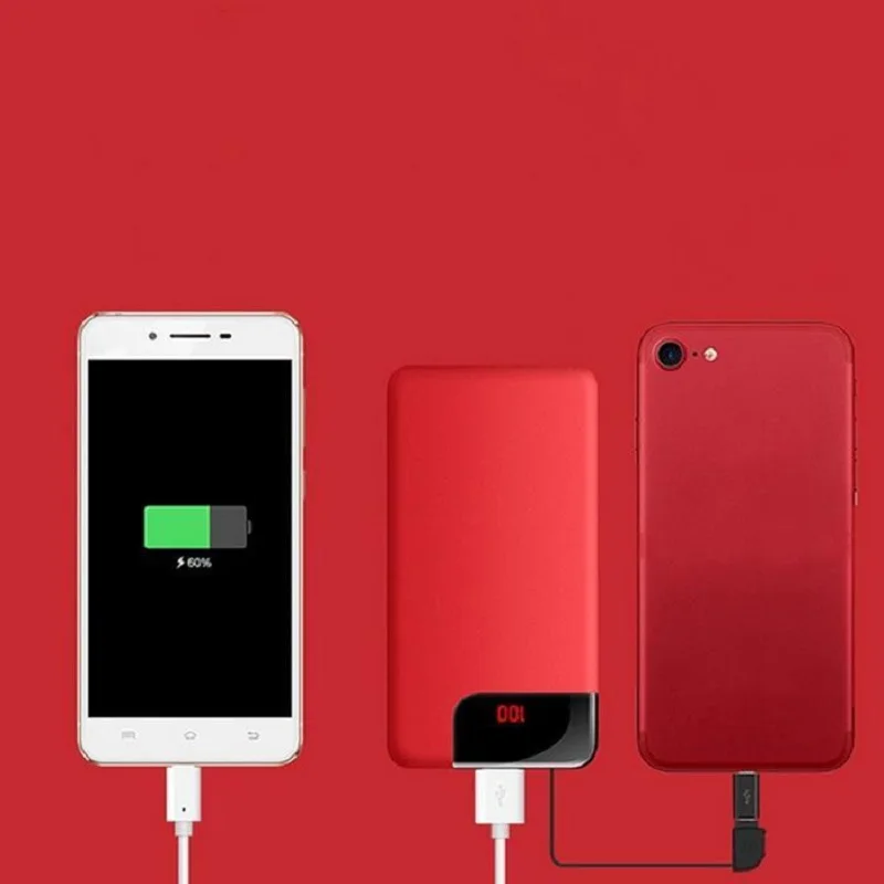 20000mAh Large Capacity Quick Charger Poverbank Output Power Bank Portable Charger External Battery For Xiaomi MI iPhone X Note
