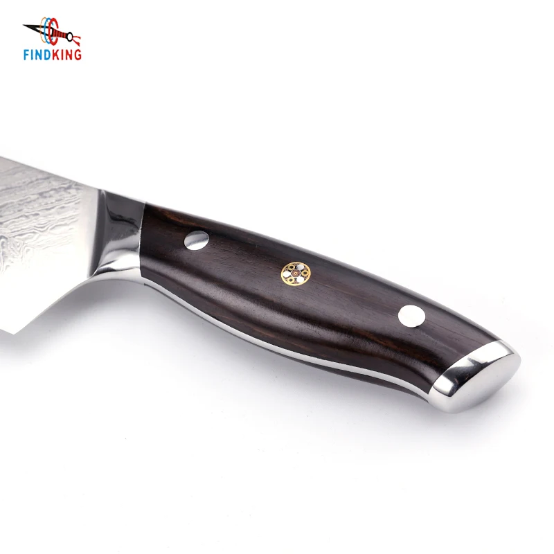 Günstig FINDKING AUS 10 damaskus stahl köche messer Ebenholz Griff pfeil muster Professionelle 8 zoll Gyuto Messer beste Küche Kochmesser