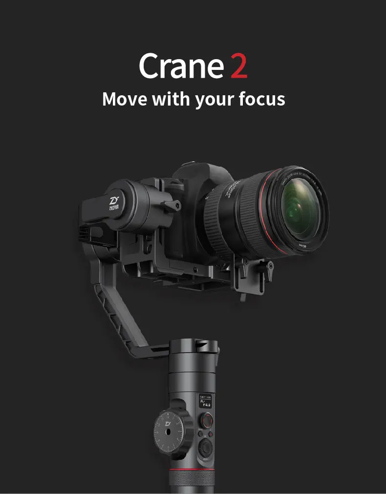 zhiyun Zhi yun Official Crane 2 3-Axis Camera Stabilizer for All Models of DSLR Mirrorless Camera Canon