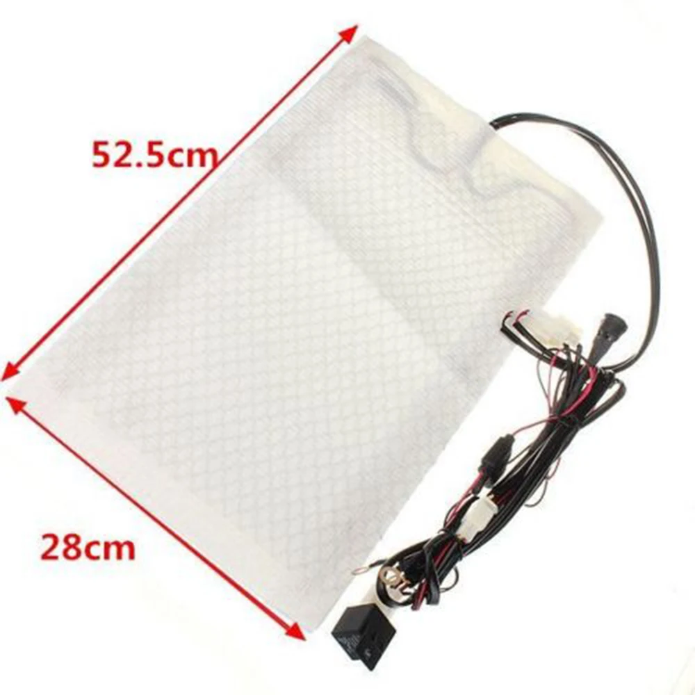 

4 Seats Car Heated Seat Heater SetS 12V Carbon Fiber High/Low Switch Practical+2pcs Round Switches