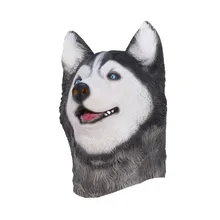 Máscara de halloween siberiano husky cão máscaras masquerade festa cosplay animal mascara carnaval mascaras de látex realista anime maske