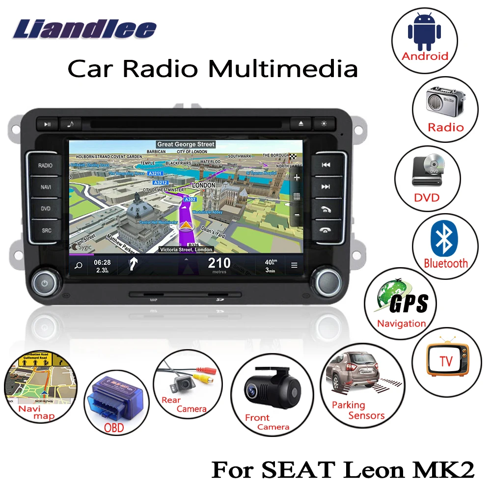 Liandlee For SEAT Leon MK2 2005~2011 Android Car Radio CD DVD Player GPS Navi Navigation Maps Camera OBD TV HD screen Multimedia1
