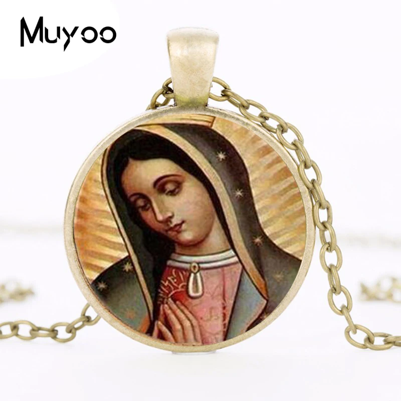 Женское Ожерелье в стиле стимпанк Our Lady of Guadalupe Винтажное колье с бронзовой